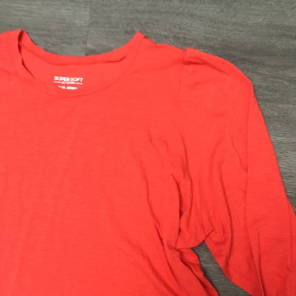 Torrid 4 Super Soft Women's Orange Slub Jersey Long Puff Sleeve T-Shirt 4X NWT - Picture 5 of 11